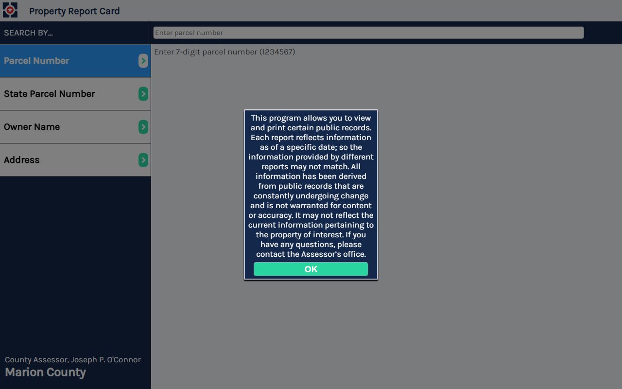 Indianapolis deed records and property cards from the Marion County Assessor portal
