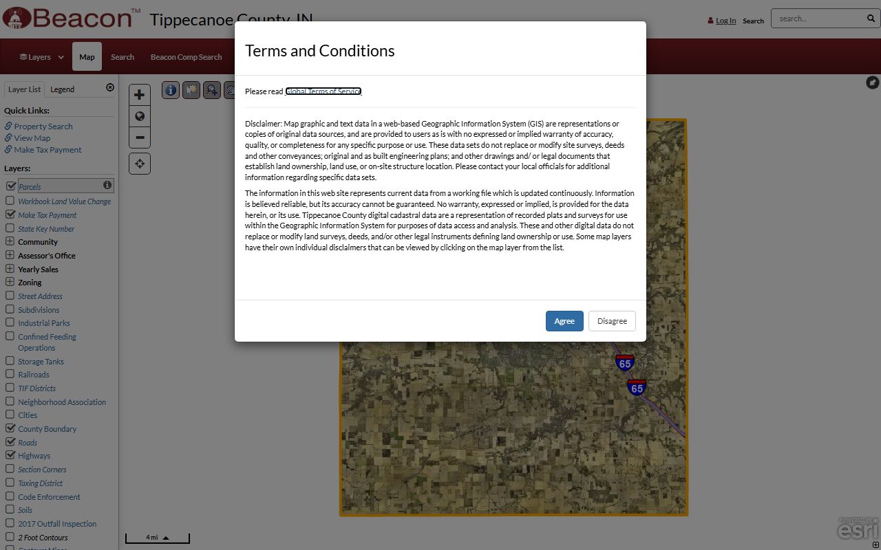 Beacon Schneider property search portal for Lafayette Tippecanoe County deed records