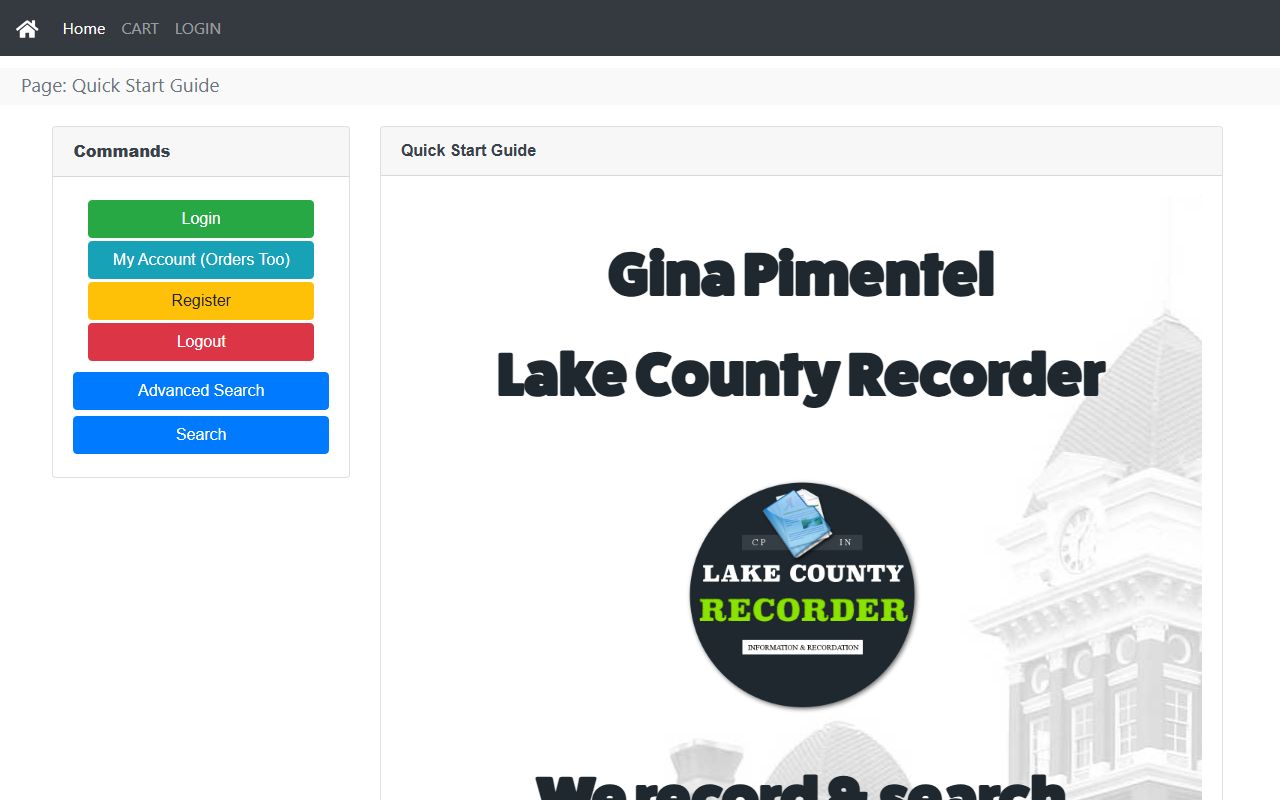 Lake County Recorder online deed search portal