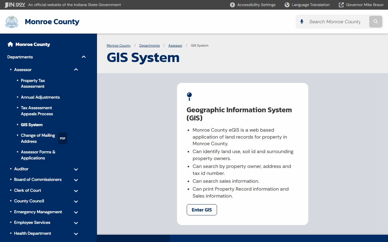 Indiana State Land Office deed records portal at in.gov